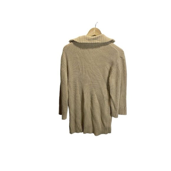 Divided H&M Tan Sweater Dress Size S 1/4 Zip Cowl Neck Thick Knit - Picture 3 of 6